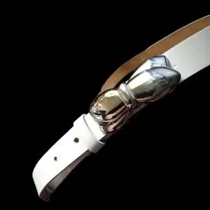 Furla White Leather Bow Buckle Belt size L Furla | Accessories | Furla White Leather Bow Buckle Belt  main image 3